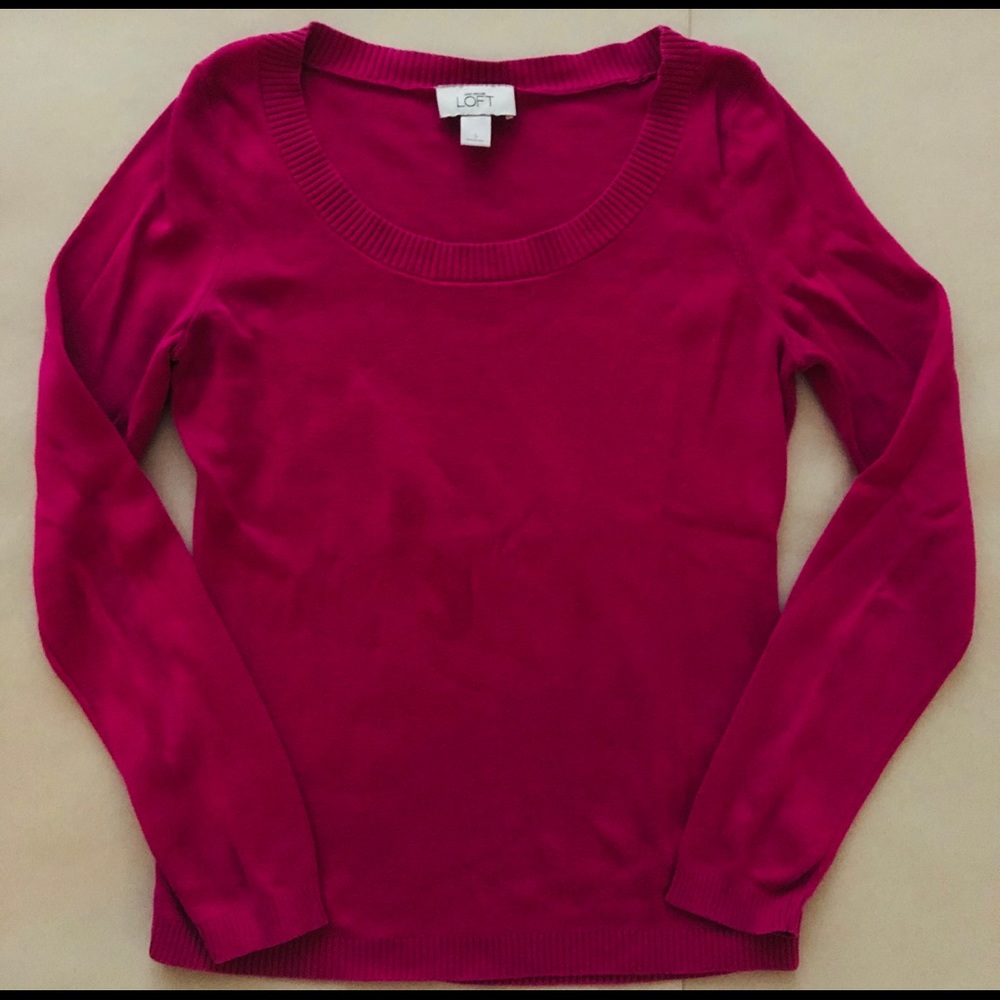 LOFT Scoop Neck Cotton Sweater